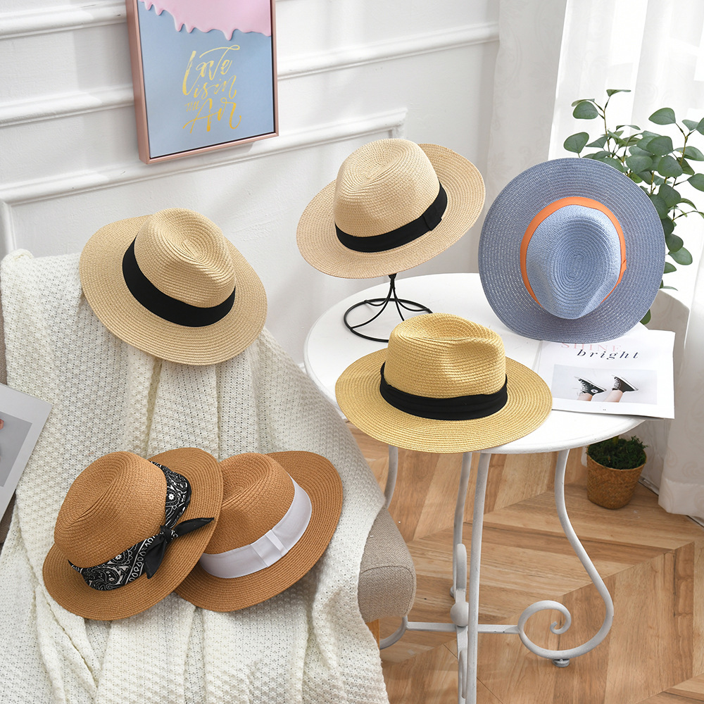Hot Sale Summer Straw Hat Summer Women's Korean-Style Outdoor Sunshade Beach Vacation Straw Big Brim Foldable Broad-Brimmed Hat