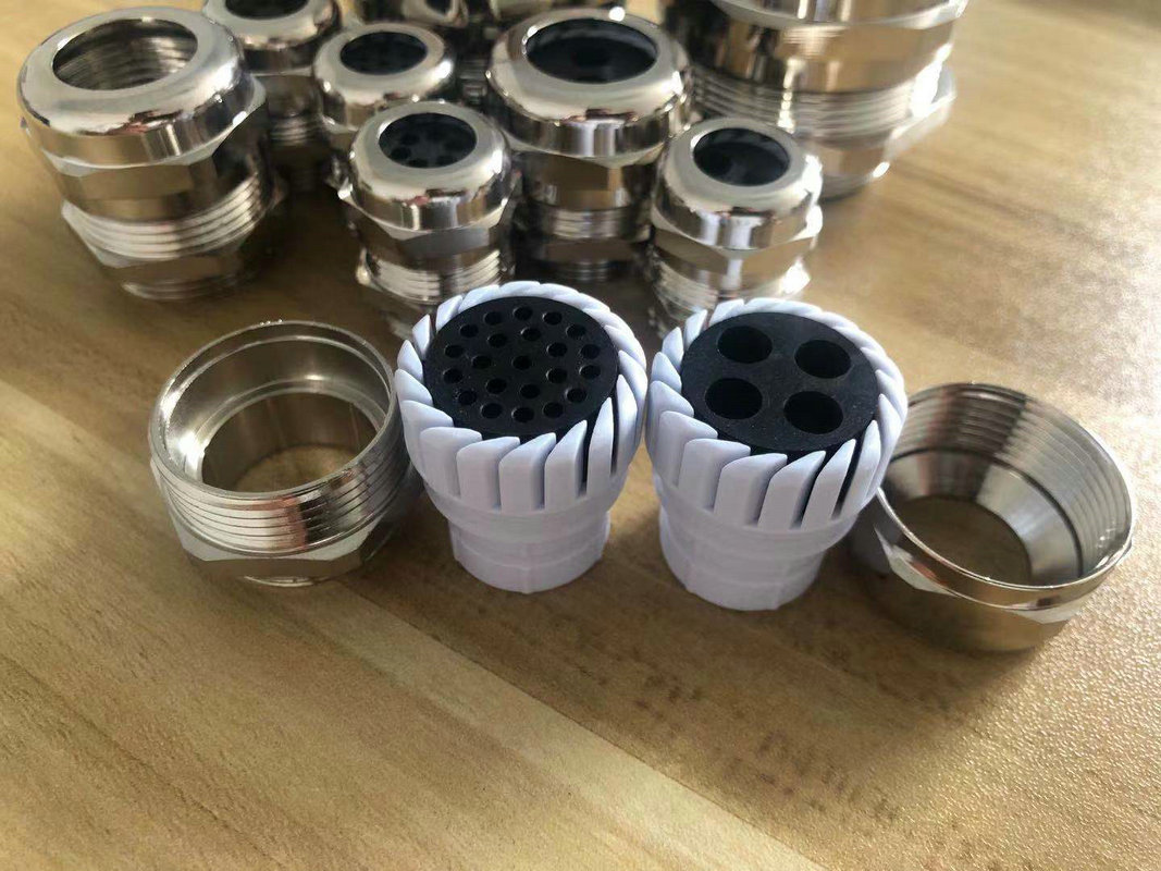 多孔金属电缆防水接头m牙多芯电线锁紧密封格葛兰头 2-8孔固定头