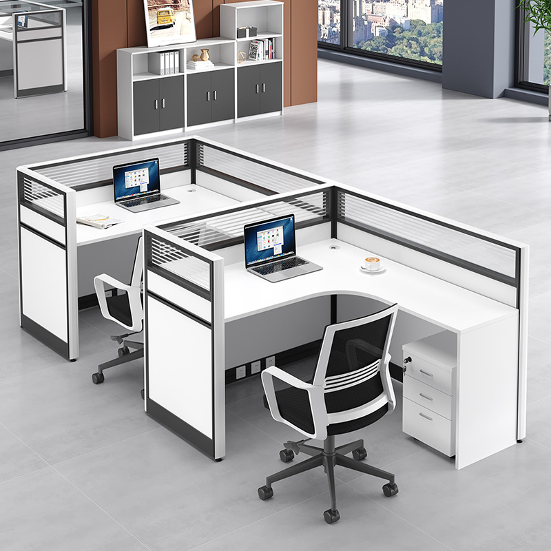 屏风办公桌l型办公卡位办公室桌椅组合2人位员工t办公台卡座f工位
