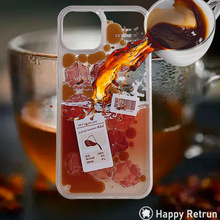 流动冰美式咖啡适用iPhone14promax苹果13手机壳12液体11/8P透明
