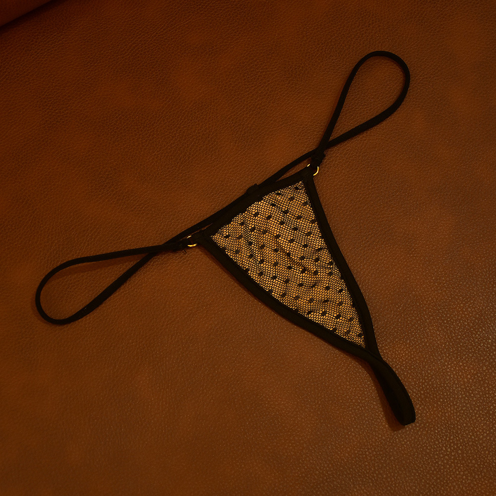 性感丁字裤女士低腰欧美情趣诱惑一根绳成人t字内裤蕾丝点点棉里