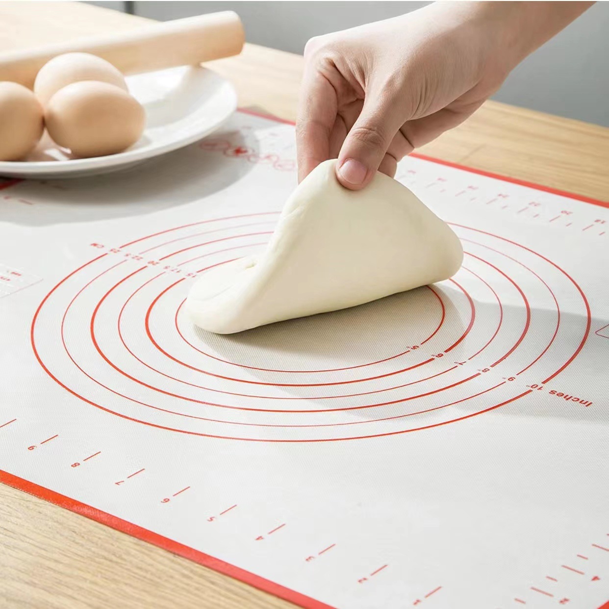 Amazon Thickened Dough Kneading Large Kitchen Silicone Baking Mat Rolling Flap Scale Baking Mat Silicone Chopping Board