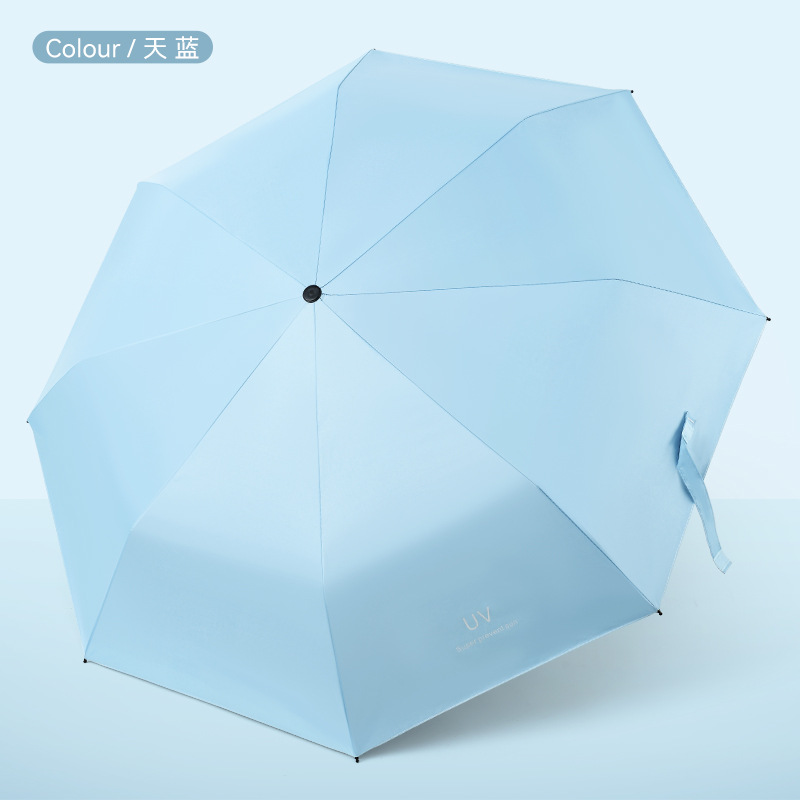 Umbrella Uv Umbrella Wholesale Folding Sun Umbrella Uv-Proof Black Glue Sun Protection Umbrella Small Women's Large Sun Umbrella