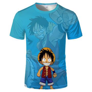 海贼王狂热行动t恤乔巴路飞短袖日漫onepiece 3d印花t恤bf风上衣