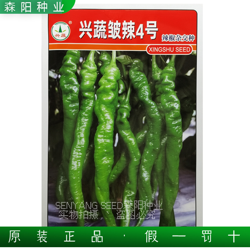 兴蔬皱辣4号辣椒种子中早熟牛角椒春秋季特辣螺丝椒皱皮椒皱香辣