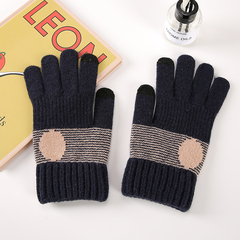 Winter Cold-Proof Warm Knitted Gloves Touch Screen Play Mobile Phone Gloves Travel Riding Gloves