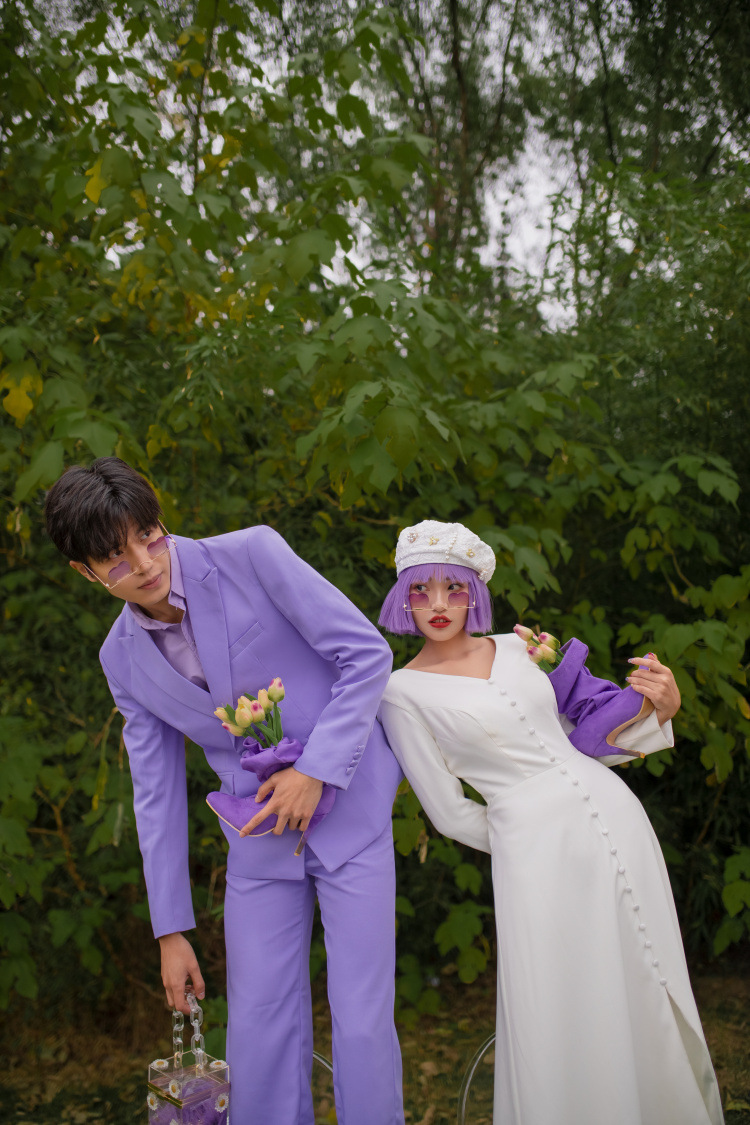 影楼婚纱照摄影主题情侣装便服套装时尚小清新内外景街拍旅拍服装