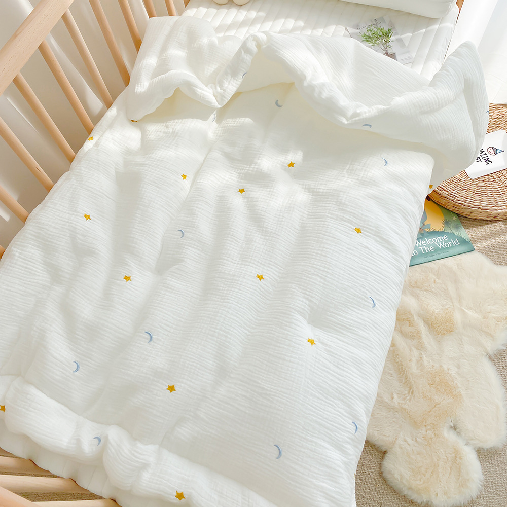 INS Baby Quilt Pure Cotton Spring and Autumn Newborn Baby Child Baby Thickened Comforter Kindergarten Airable Cover Four Seasons Universal