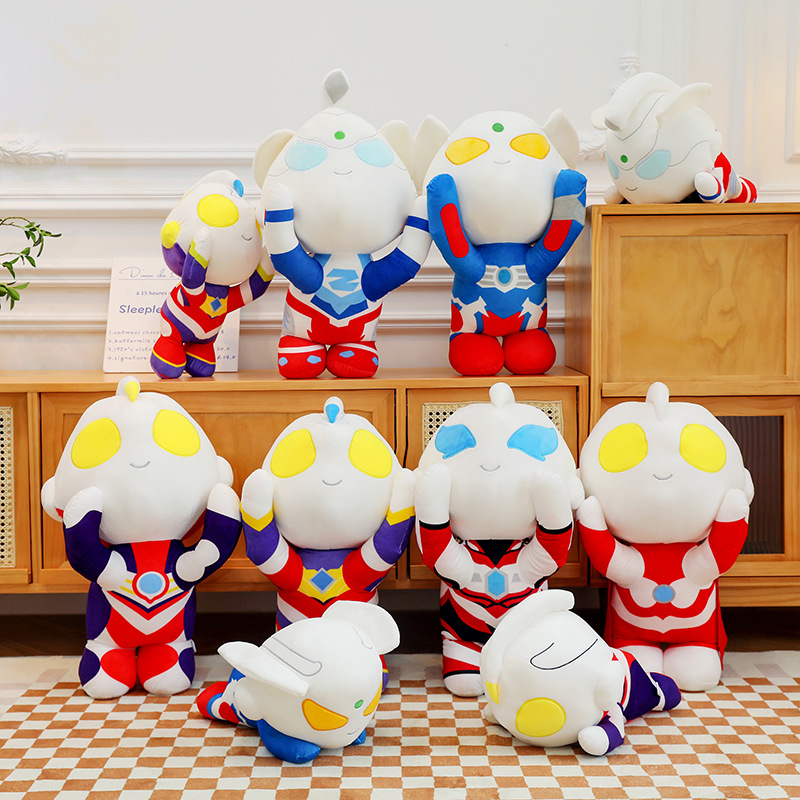 新款卡通迪迦奥特曼公仔 飞行奥特曼毛绒玩具 大号布娃娃玩偶抱枕