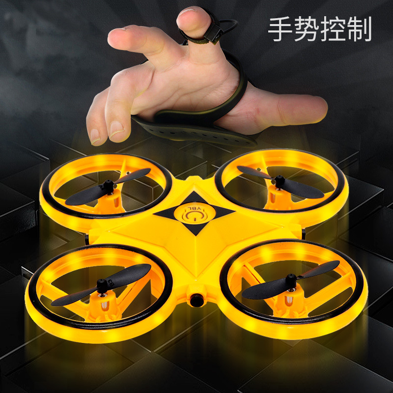 Cross-Border Children Interactive Ufo Toy Watch Remote Control Four-Axis Induction Vehicle Automatic Obstacle Avoidance Drone for Aerial Photography