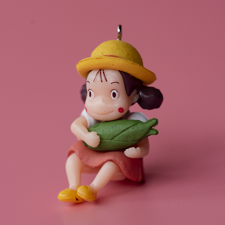 宫崎骏动漫玉米女孩小梅骑扫把魔法小女巫钥匙挂件雨伞雨衣小梅