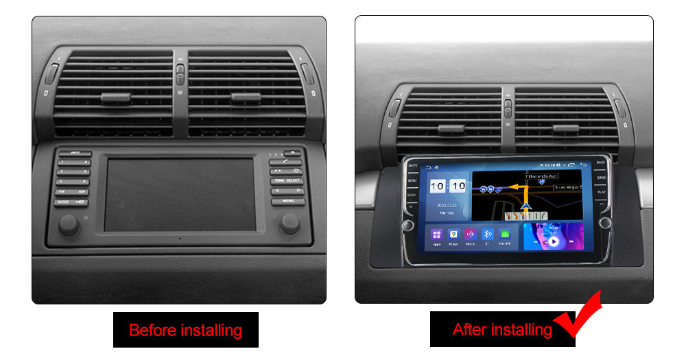 适用于宝马老款5系e39中控大屏gps导航倒车影像无线carplay一体机