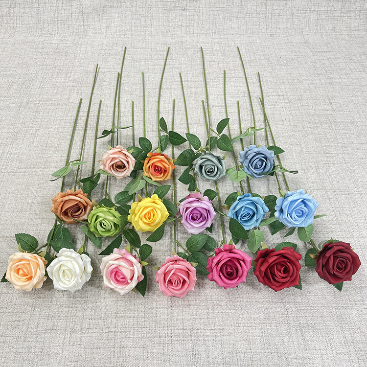 单支开心玫瑰 仿真花 婚庆居家装饰假花 批发-阿里巴巴