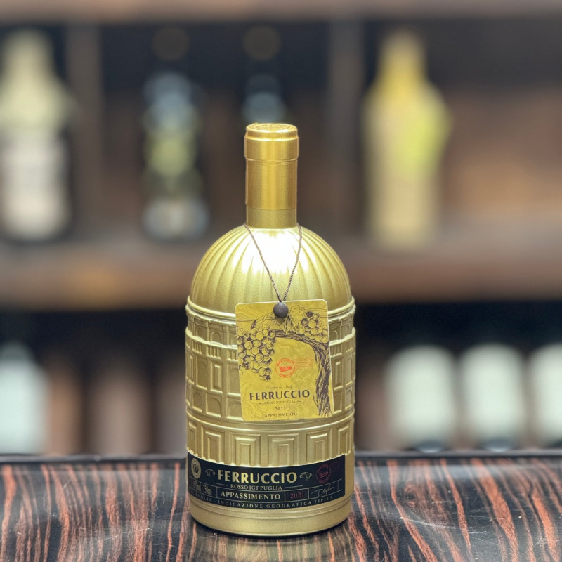 意大利进口红酒17度普利亚产区干红葡萄酒比萨城堡艺术镀金瓶红酒