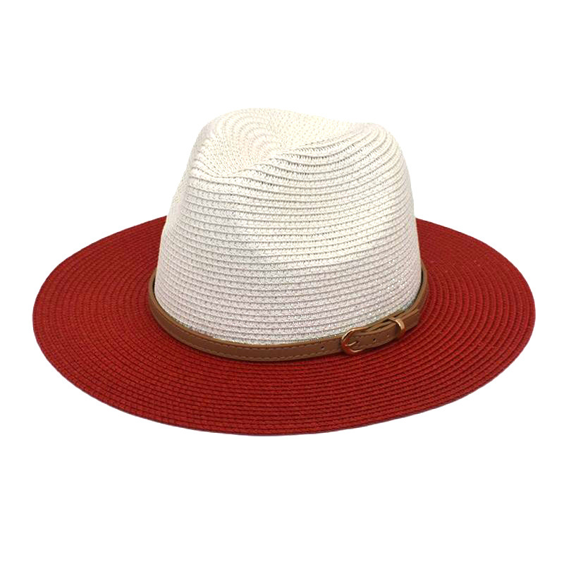 Baby Boy and Girl Summer New Dual-Color Patchwork Top Hat Straw Hat Amazon Outdoor Travel Sun Protection Sun Hat Female Hat