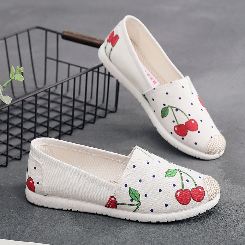 2023 Women's Shoes Casual Canvas Old Beijing Cloth Shoes Pumps Middle-Aged and Elderly Canvas Shoes Breathable Comfortable Soft Bottom Slip-on