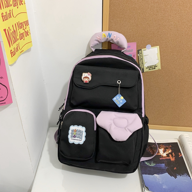 Schoolbag Female Ins Cute High School Junior High School Student Large Capacity Versatile Backpack Primary School Student Simple and Fresh Backpack