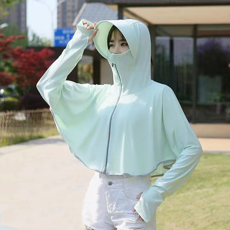 factory direct supply ice silk sun protection clothing women‘s summer thin breathable uv protection outdoor sun protection clothing printable logo