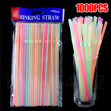 Multicolor Plastic Straws Kitchen Beverage Disposable跨境专