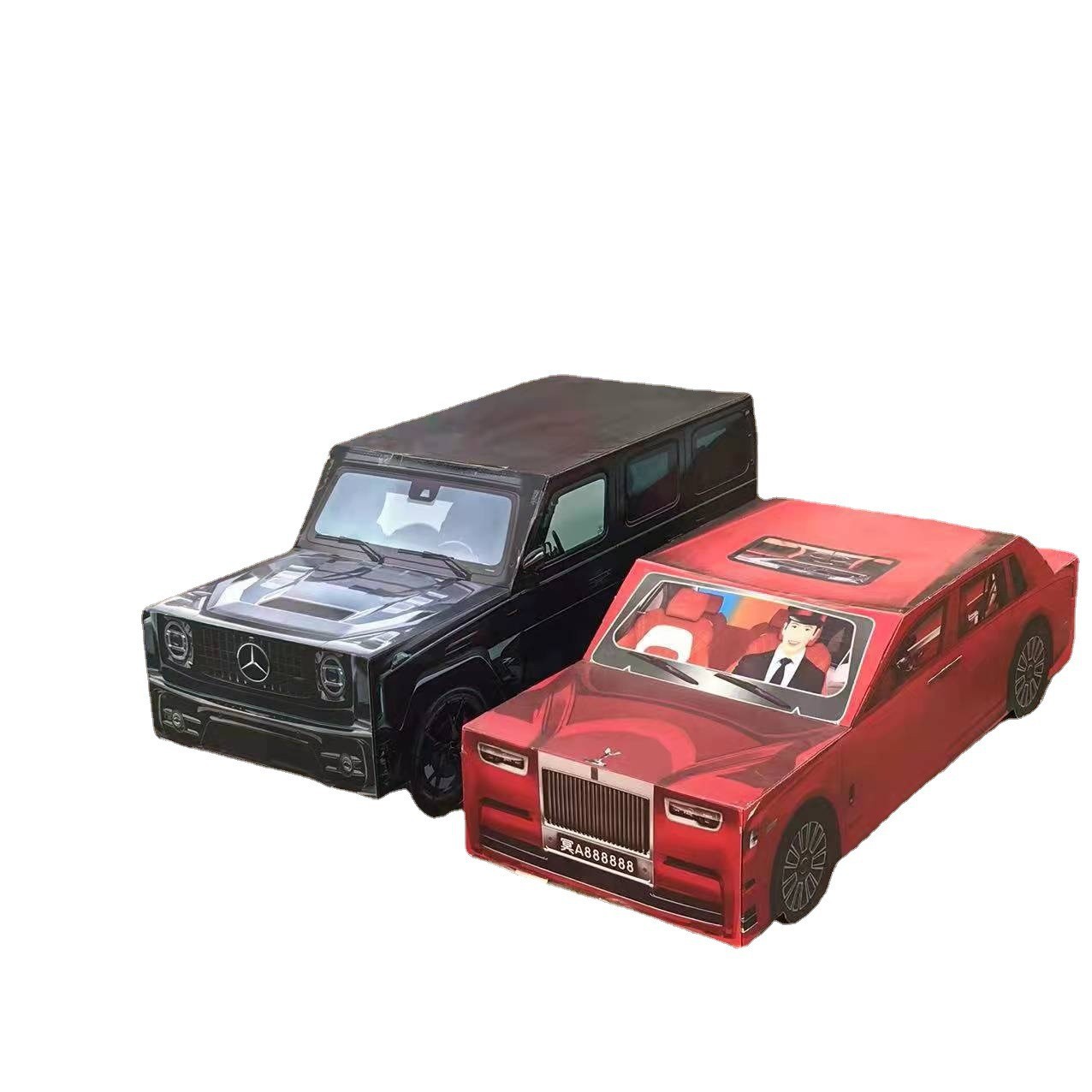 汽车瓦楞纸殡葬用品白事用品清明扫墓烧纸花圈寿衣纸扎纸活丧