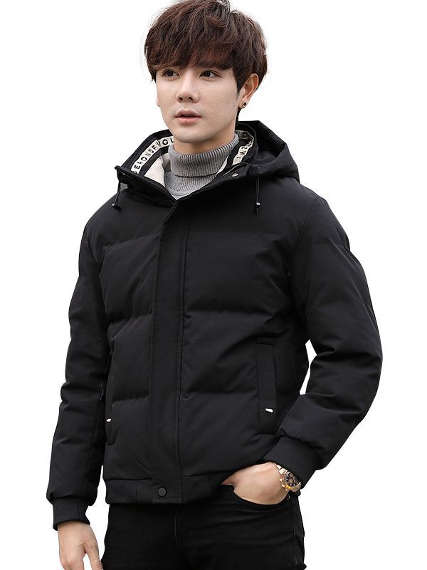 Cross-Border Cotton-Padded Jacket Men's 2023 Winter New Men's Cotton Coat Teenagers Thickened Hoodie Padded Coat Coat Fashion