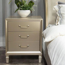 美式轻奢实木床头柜现代简约卧室收纳床边柜储物柜简易置物架