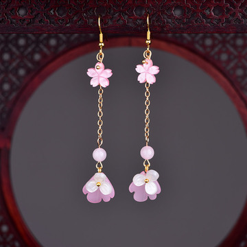 古风耳环少女气质配旗袍汉服古装耳坠小众古典耳夹中国风饰品夏季