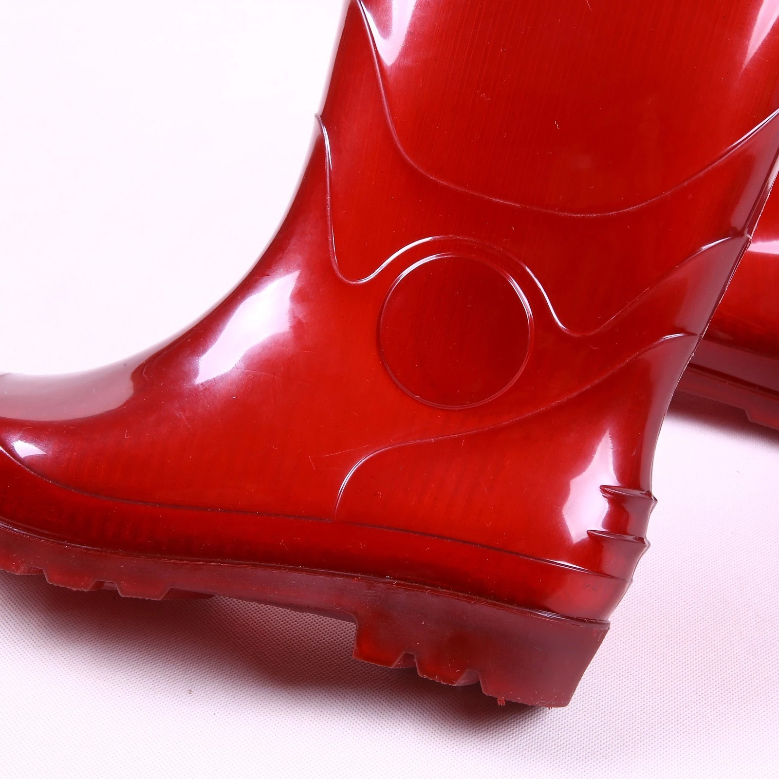 金晨茶色特种工矿靴pvc耐酸耐油防滑雨靴无里布单色茶雨靴水鞋