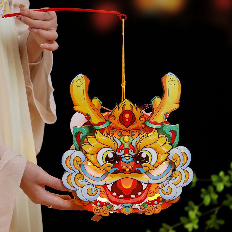 2024年龙年灯笼手工diy材料儿童手提立体龙灯国潮古风花灯挂饰