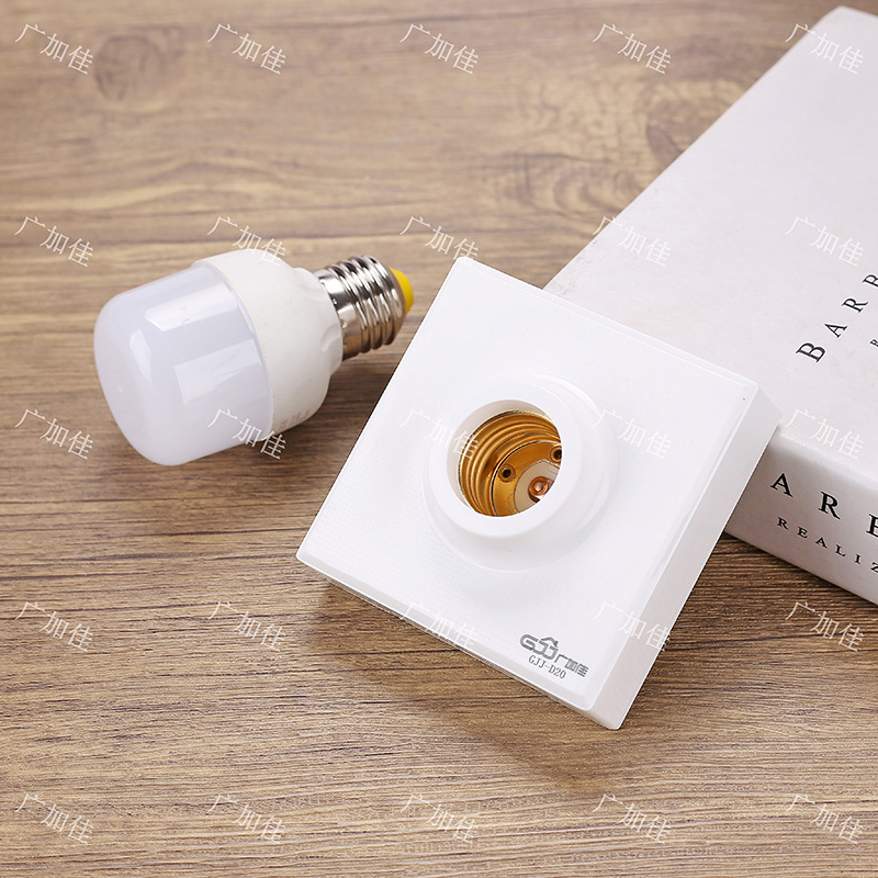 广加佳型号d20螺口灯座e27方形明装灯座五金门市批发86灯座灯头