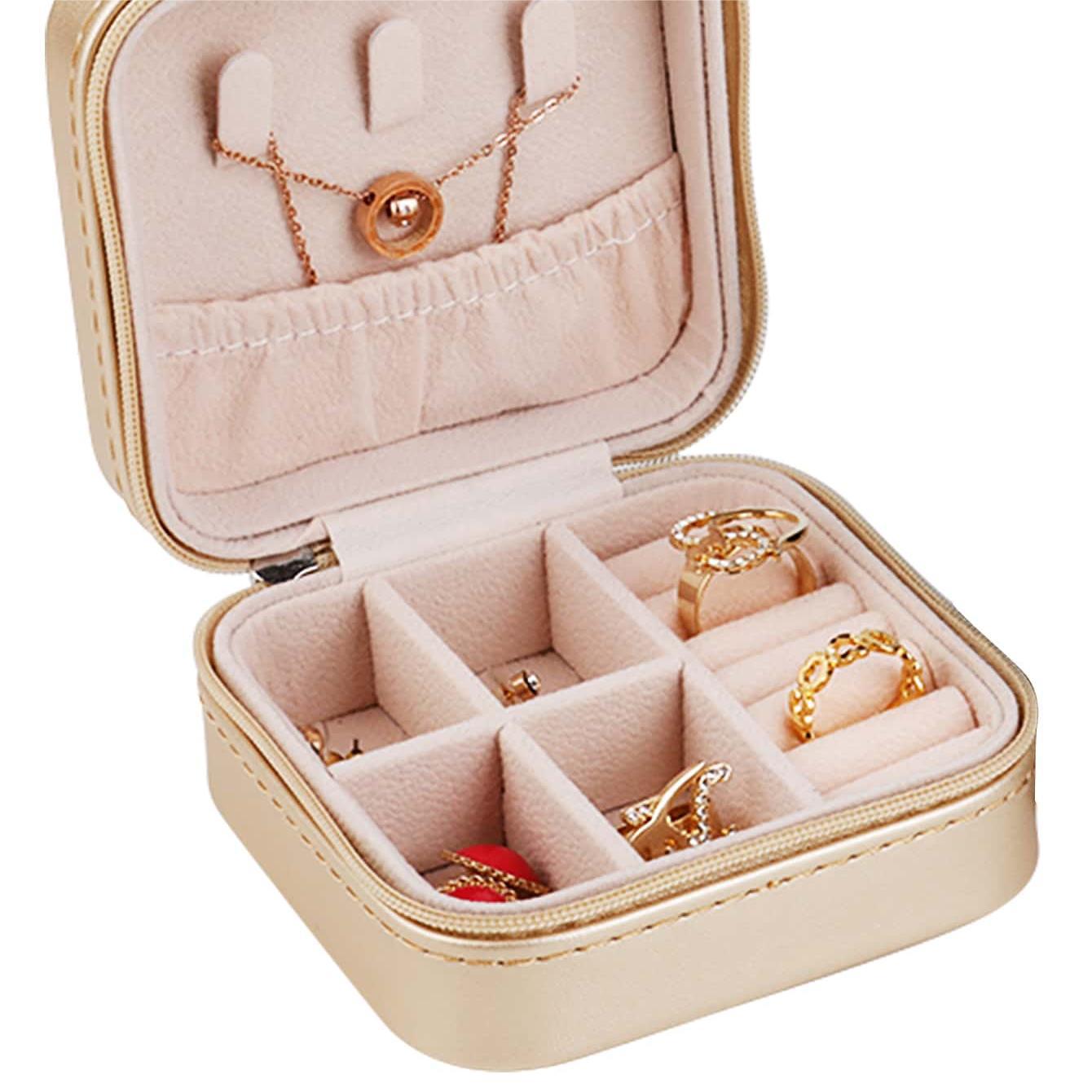 迷你首饰收纳盒耳钉手饰戒指盒子旅行便携手链珠宝礼物包装首饰盒