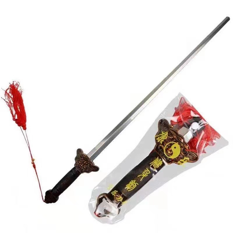 金属太极剑伸缩剑男女孩折叠武术健身晨练不锈钢道具玩具表演舞剑