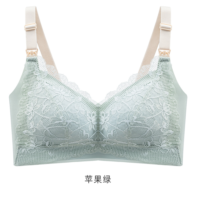 New Front Buckle Pregnant Woman Breastfeeding Thin Underwear Comfortable Lace Pregnant Bra without Steel Ring Postpartum Large Size Bra