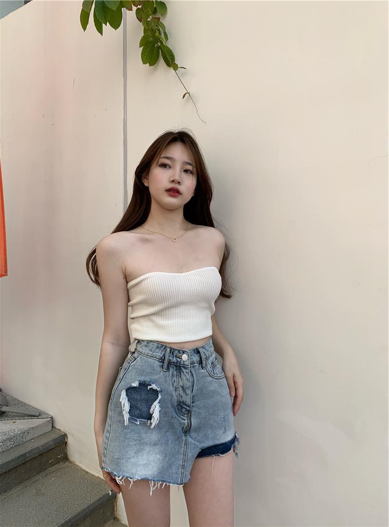 高腰破洞显瘦牛仔半身裤裙子女春夏百搭小个子热裤直筒阔腿短裤子