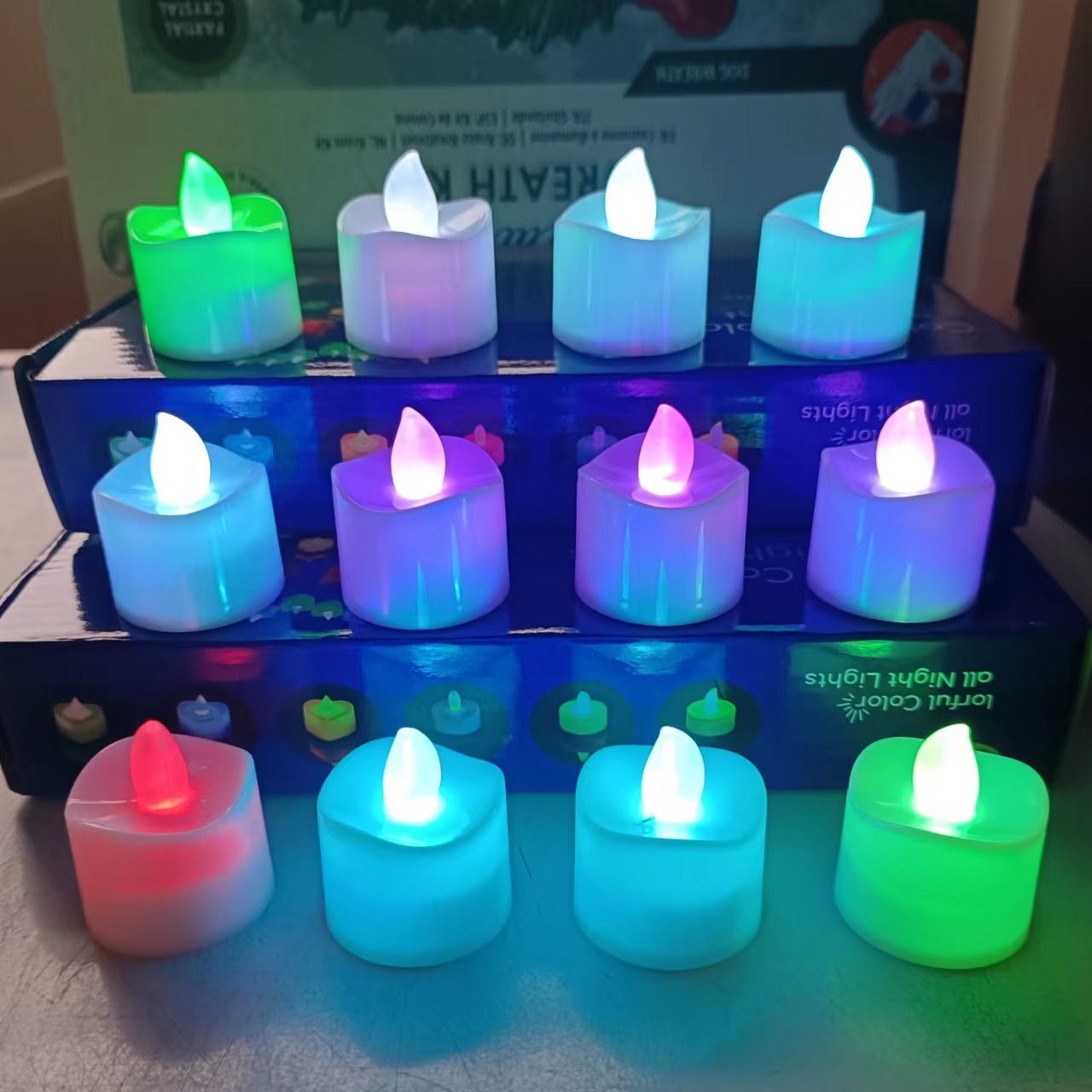 Small Wave Mouth Electric Candle Lamp Led Tealight Wave Mouth Tealight Smokeless Tea Wax Electronic Candle Wholesale
