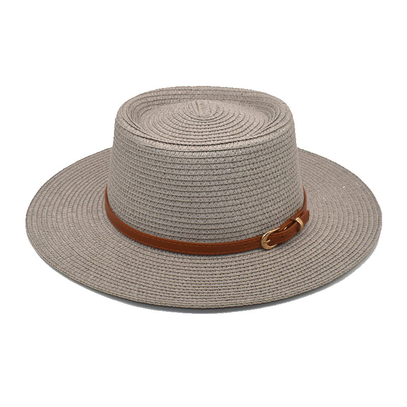 European and American Men's and Women's New Concave-Convex Top Straw Hat Outdoor Beach Vacation Spring Outing Sun-Proof Women's Dome Straw Hat