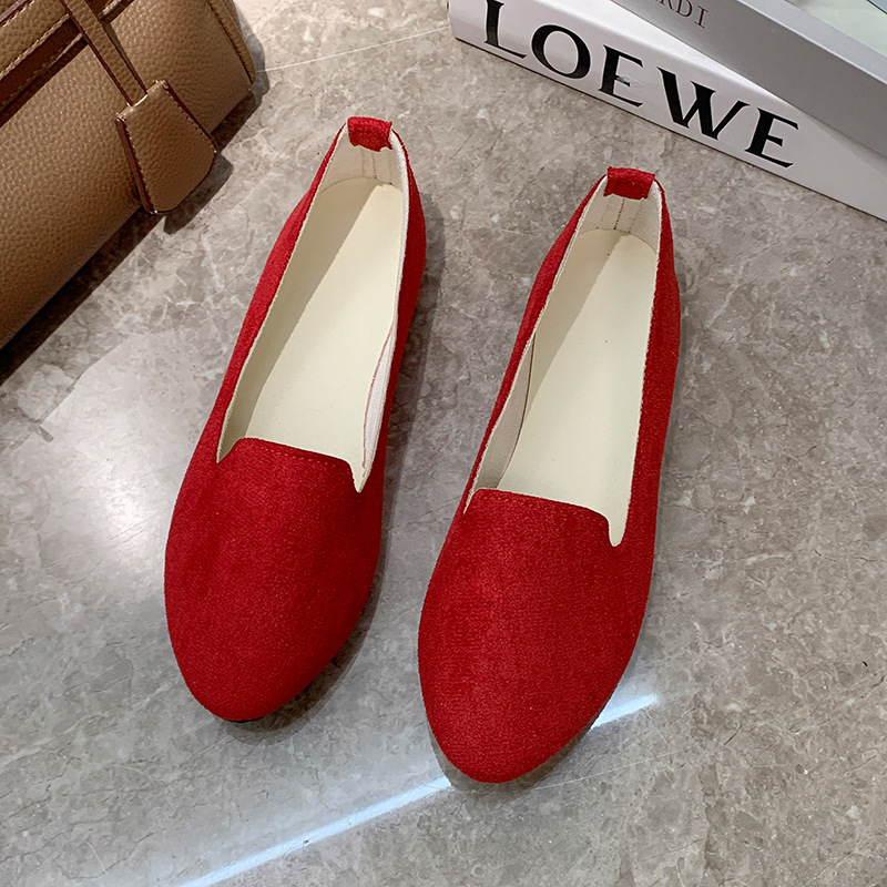 lady shoe Spring and Autumn Women's Shoes Flat Shoes New Candy Color Work Shoes Women's Maternity Shoes Foreign Trade 43 Large Size Women's Shoes Popular