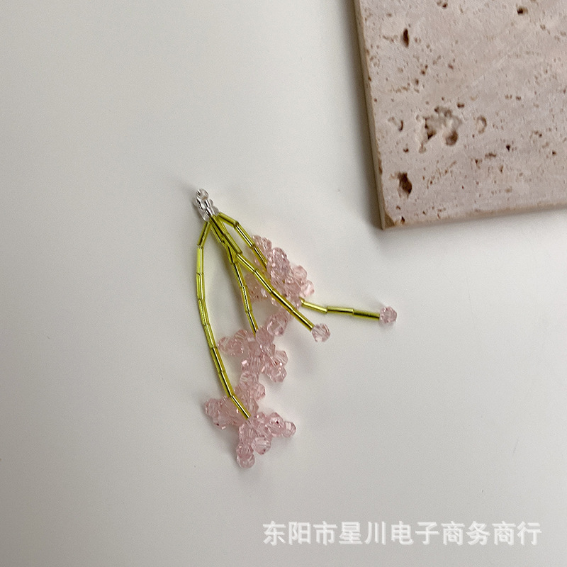 DIY Handmade Beaded Crystal Wheat Semi-Finished Products Forest Style Ornament Earring Material Hairpin Buyao Tassel Small Accessories