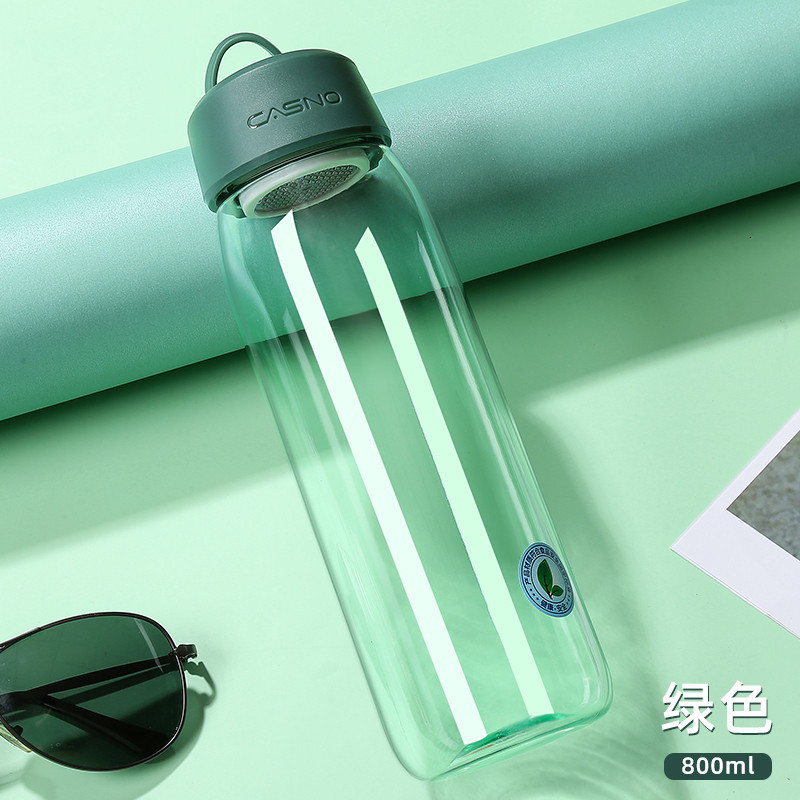 卡西诺塑料水杯便携小容量茶水分离太空杯简约学生带茶漏随行水杯