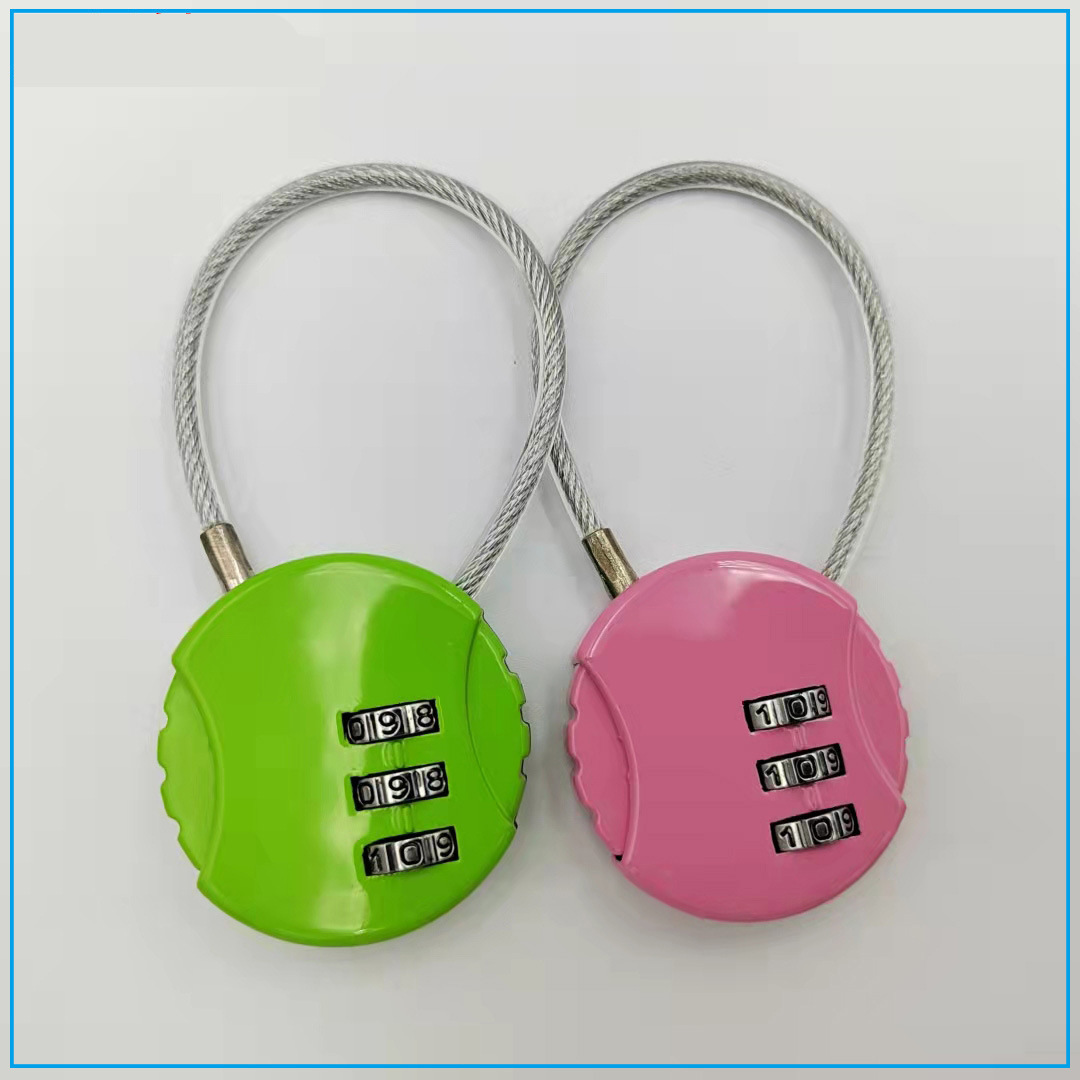 Heart-Wrapped Wire Rope Password Lock Biscuit-Type Password Lock Coded Lock of Bags and Suitcases Luggage Password Lock