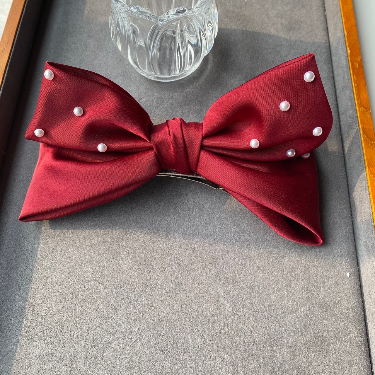 大号在逃公主立体蝴蝶结弹夹韩国布艺后脑勺顶夹弹簧夹简约气质夹