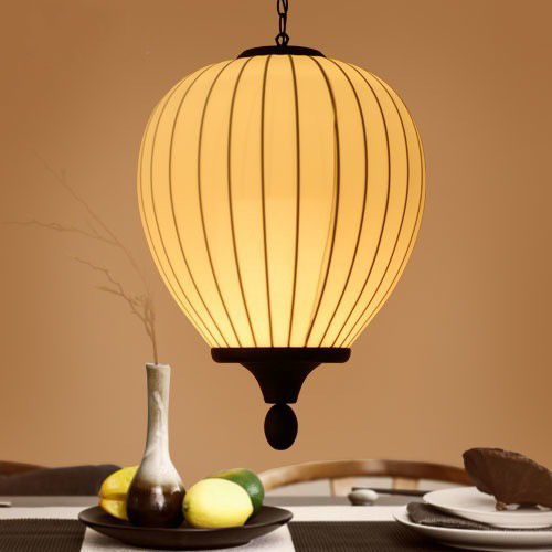 新中式布艺吊灯包间饭店餐厅会所茶馆酒店卧室主灯复古轻奢灯笼灯