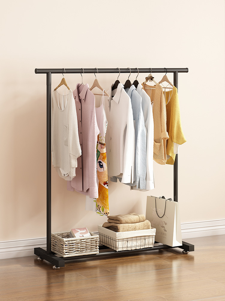 晾衣架落地折叠家用晾衣杆室内晒衣架卧室简易衣架挂衣服架子杆式