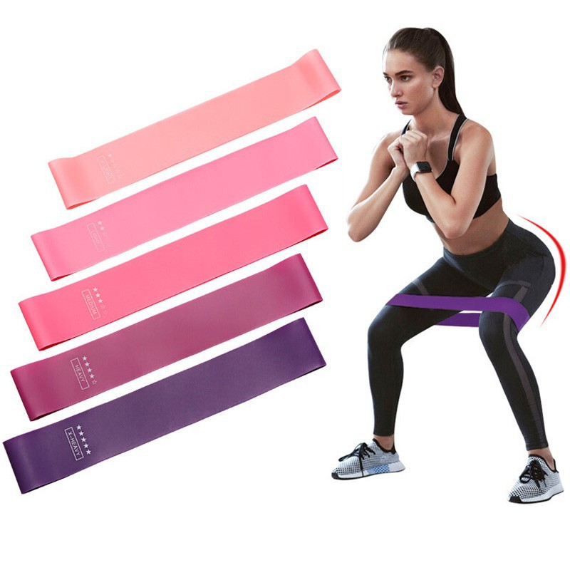 瑜伽拉力带健身弹力带阻力带运动硅胶粉训练翘臀圈渐变色定制臀部