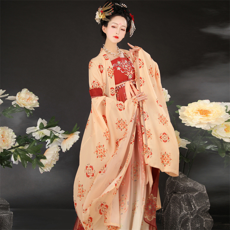 诃子裙汉服女原创新款冬季唐制齐胸襦裙大袖衫风古装