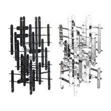 欧式简约现代黑色银色创意几何交错装饰摆件样板房售楼部艺术摆设