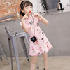 Pink girl cheongsam summer Thin section Chinese style Improvement CUHK Little Girl children Cheongsam skirt fish tail Guochao