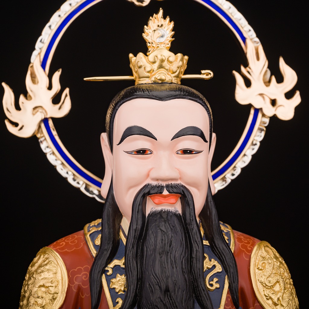 台湾盛凡唐彩元始天尊佛像批发铜摆件家居摆件道教黄铜家居摆件