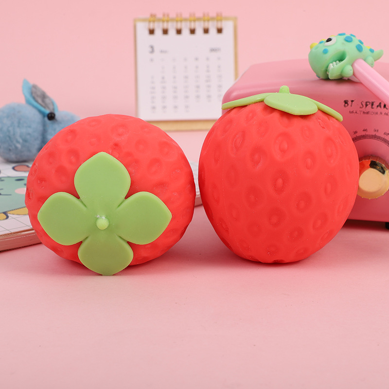 Vent Ball Emulational Fruit Pinch Cute Tofu Strawberry Vent Ball Slow Rebound Vent Children's Toys Wholesale