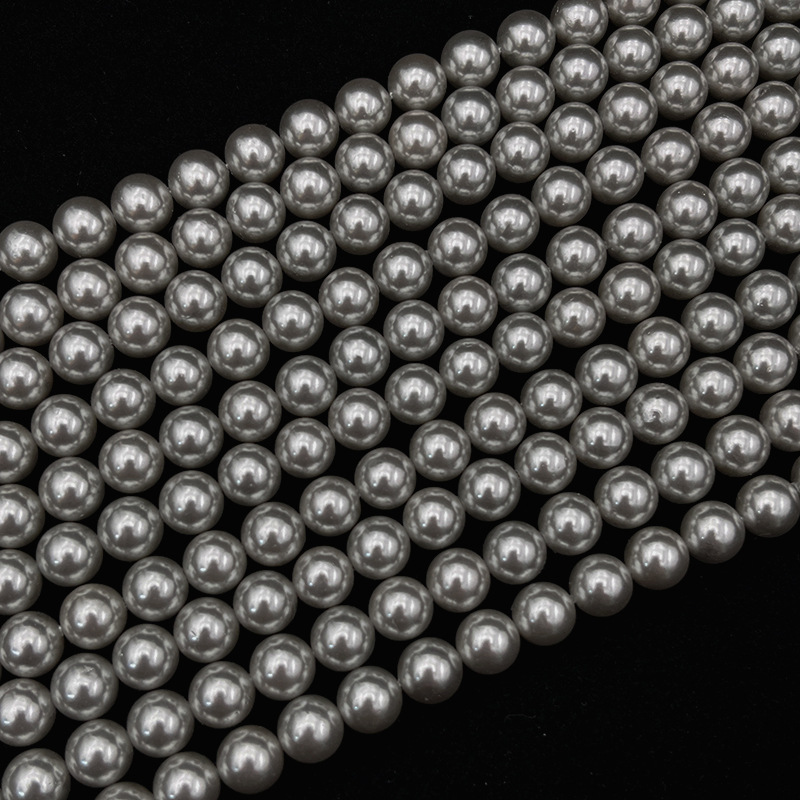 南洋贝珠散珠真多麻通孔灰色施家珍珠批发手工串珠饰品项链配件